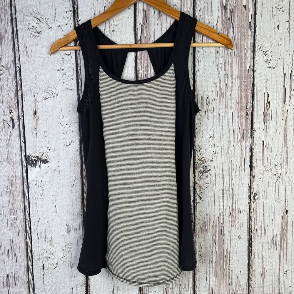 🍋Lululemon Run: Speed Squad Tank Tonka Stripe Cashew Black‎ Size 4 (?) Luxtreme